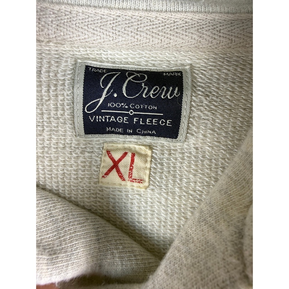 J. Crew Vintage Fleece Shawl Collar Sweatshirt Mens XL Grey - Picture 4 of 6